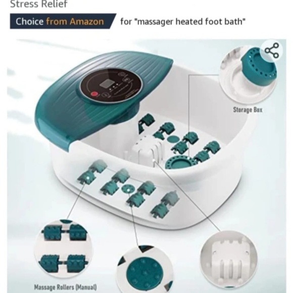 Foot Spa Bath Massager with Heat, Bubble and Vibration, 95-118℉ - Picture 2 of 7
